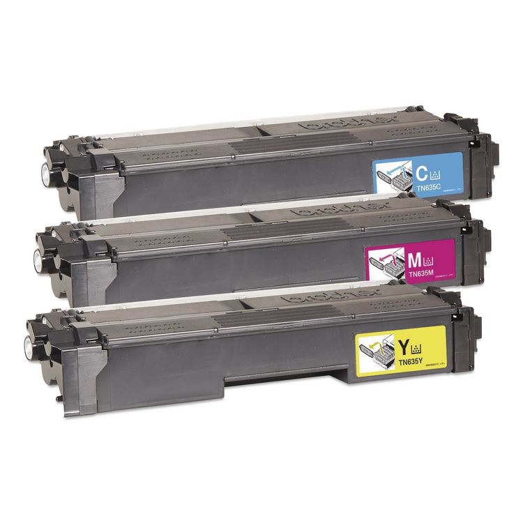TN635 Toner, 1,800 Page-Yield, Cyan/Magenta/Yellow, 3/Pack