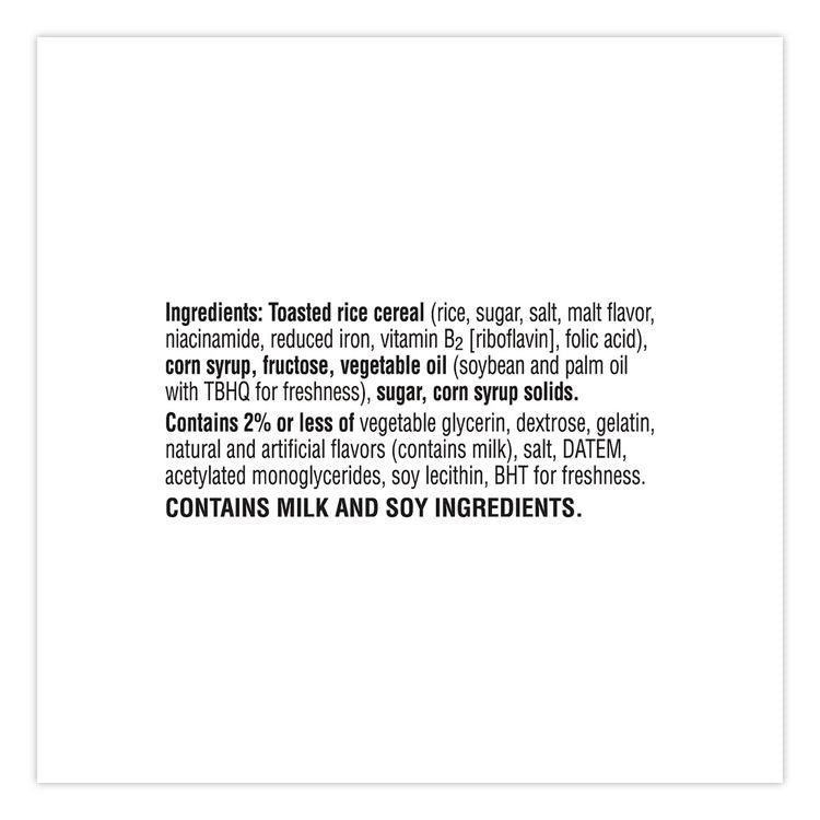 Rice Krispies Treats, Original Marshmallow, 0.78 oz Bar, 60/Carton