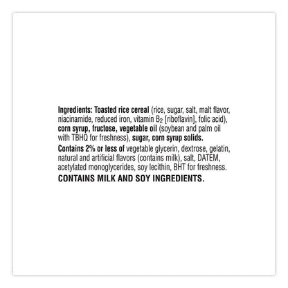 Rice Krispies Treats, Original Marshmallow, 0.78 oz Bar, 60/Carton