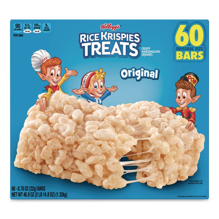 Rice Krispies Treats, Original Marshmallow, 0.78 oz Bar, 60/Carton