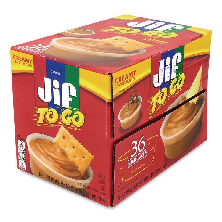 Spreads, Creamy Peanut Butter, 1.5 oz Cup, 36 Cups/Carton