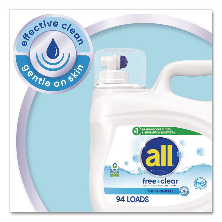 Free Clear HE Laundry Detergent, 118 oz Bottle, 4/Carton
