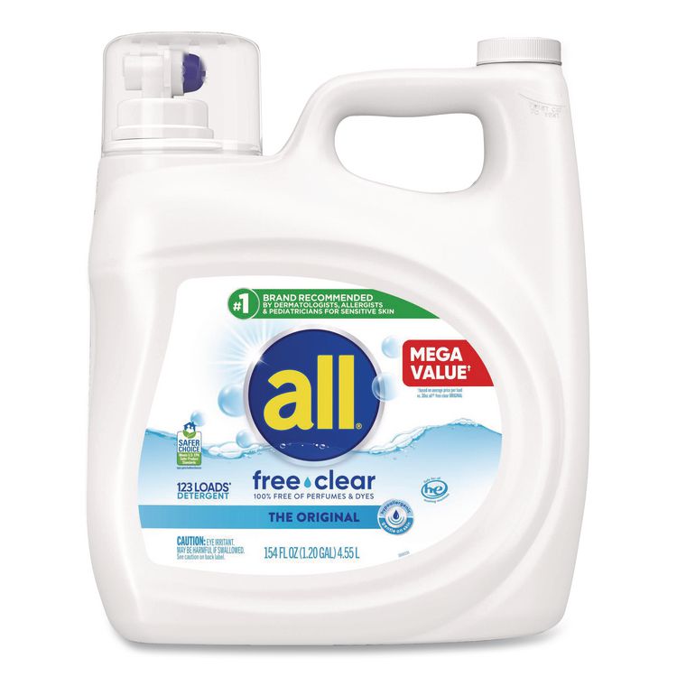 Free Clear HE Laundry Detergent, 154 oz Bottle, 2/Carton