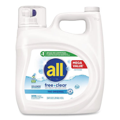 Free Clear HE Laundry Detergent, 154 oz Bottle, 2/Carton