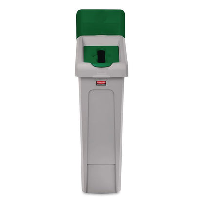Slim Jim Recycling Station Kit, 1-Stream Paper, 23 gal, Plastic, Green/Gray