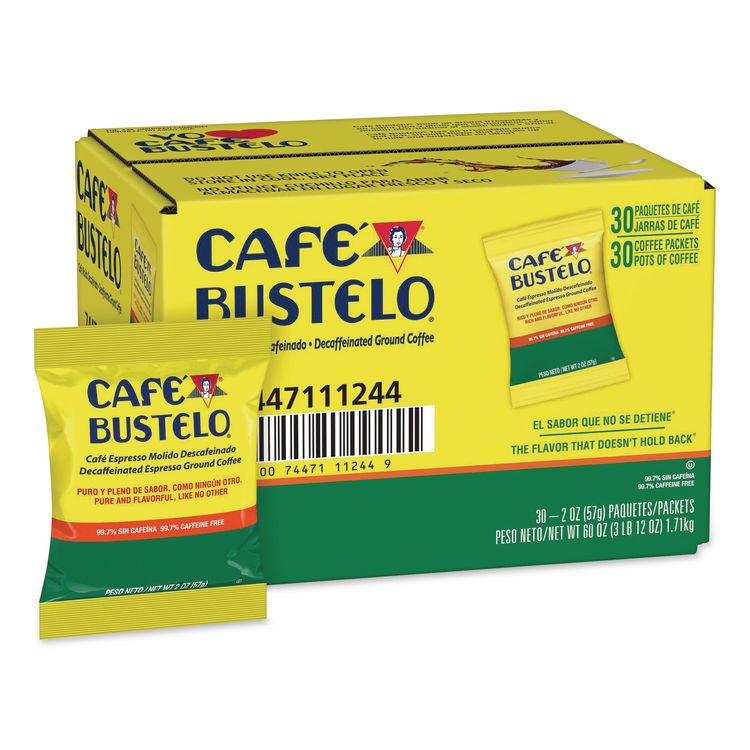 Decaffeinated Espresso Ground Coffee, 2 oz Fraction Pack, 30/Carton