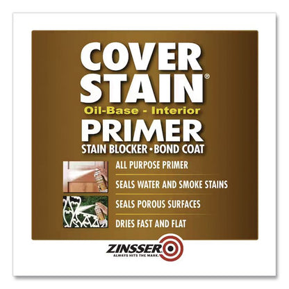 Cover Stain Oil-Based Spray Primer, Interior/Exterior, Flat White, 13 oz Aerosol Can, 6/Carton