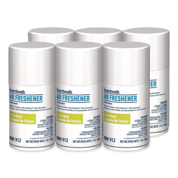 Metered Air Freshener Refill, Citrus, 7 oz Aerosol Can, 6/Carton