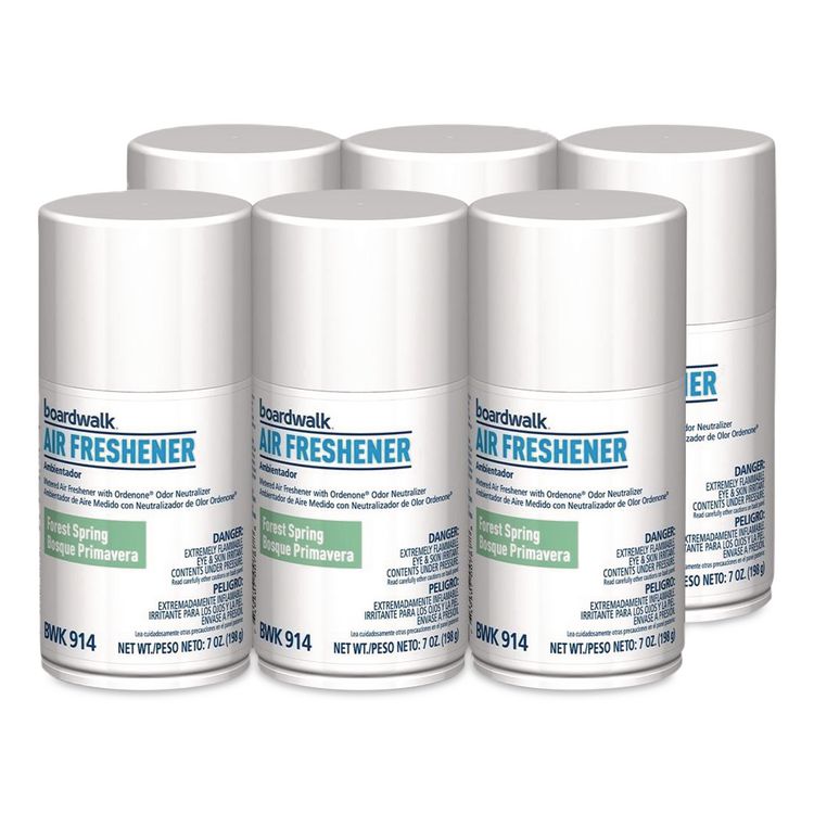 Metered Air Freshener Refill, Forest Spring, 7 oz Aerosol Can, 6/Carton