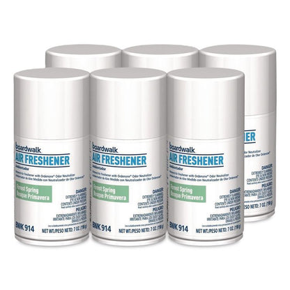 Metered Air Freshener Refill, Forest Spring, 7 oz Aerosol Can, 6/Carton