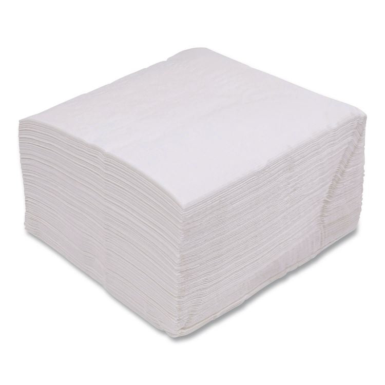 Linen-Feel Flat Napkins, 1-Ply, 16 x 16, White, 1,000/Carton