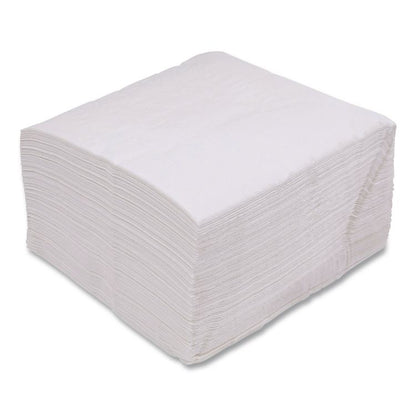 Linen-Feel Flat Napkins, 1-Ply, 16 x 16, White, 1,000/Carton