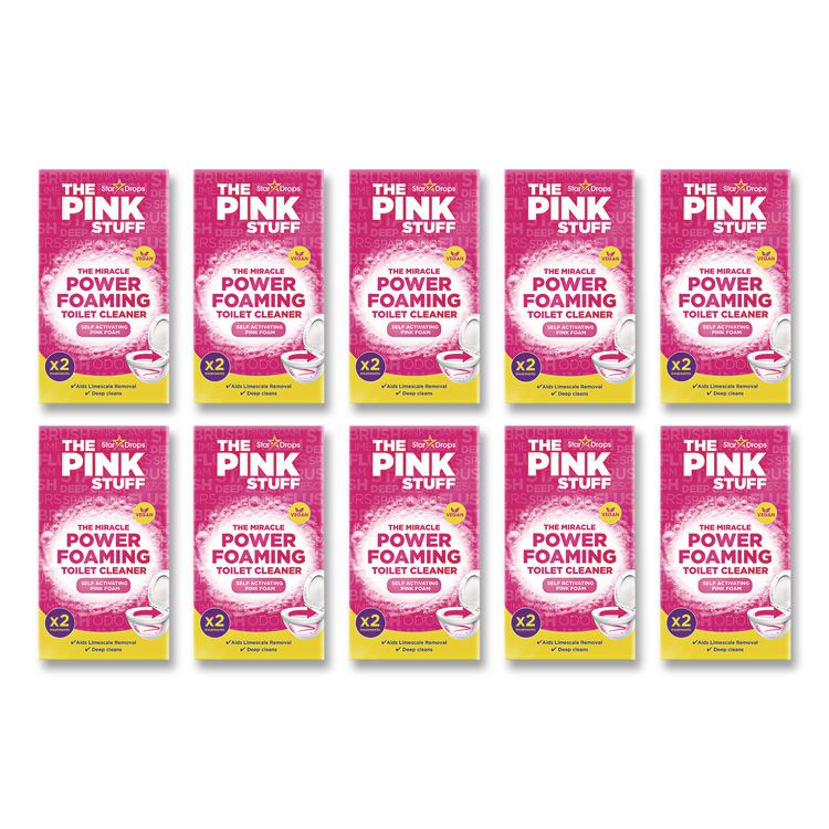 Miracle Power Foaming Toilet Cleaner, Fruity Scent, 3.5 oz Packet, 2 Packets/Box, 10 Boxes/Carton