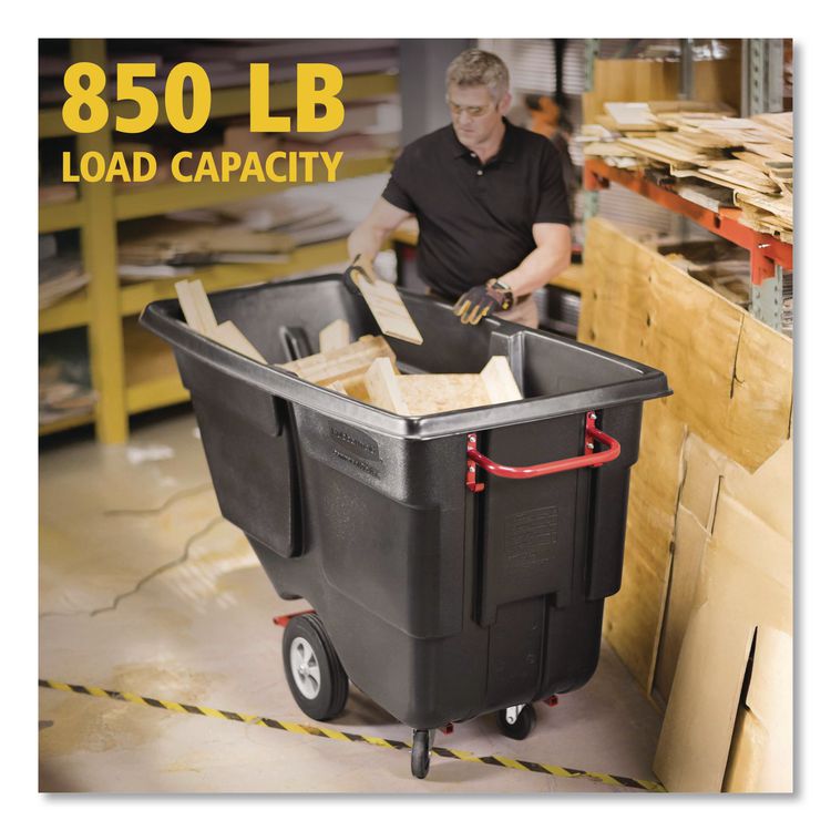 1 cu yd BRUTE Rotomolded Tilt Truck, 850 lb Capacity, Black