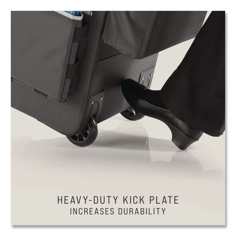 Executive Quick Clean Janitorial Cart, Synthetic Fabric, 16 Compartments, 14.25" x 16.5" x 25", Dark Gray