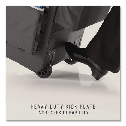 Executive Quick Clean Janitorial Cart, Synthetic Fabric, 16 Compartments, 14.25" x 16.5" x 25", Dark Gray