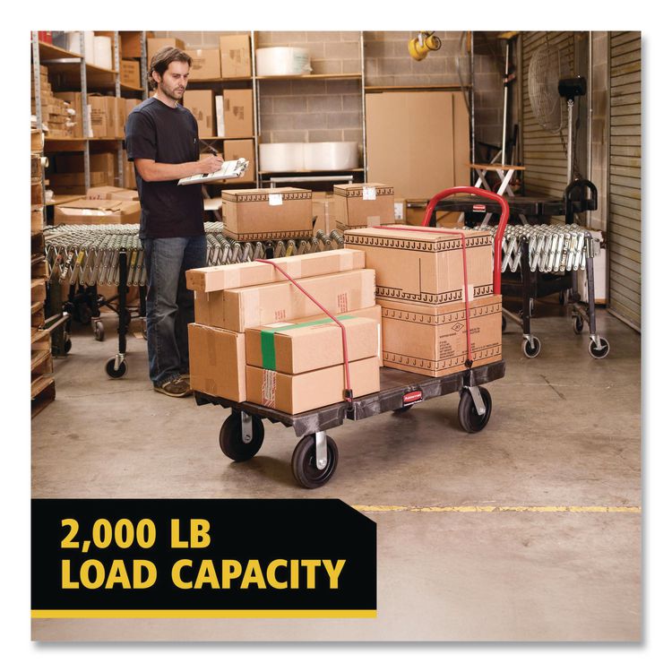 Heavy-Duty Platform Truck Cart, 2,000 lb Capacity, 24 x 48 Platform, Black