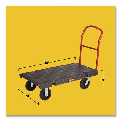 Heavy-Duty Platform Truck Cart, 2,000 lb Capacity, 24 x 48 Platform, Black