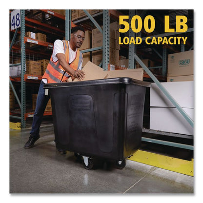 Cube Truck, 119.7 gal, 500 lb Capacity, Plastic/Metal, Black