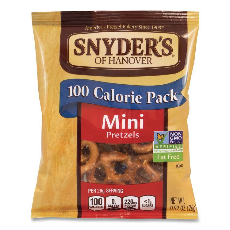 Mini Pretzels, 0.92 oz Bags, 36 Bags/Carton