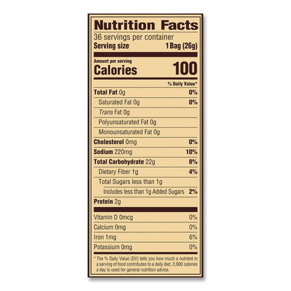 Mini Pretzels, 0.92 oz Bags, 36 Bags/Carton