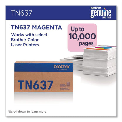 TN637 Ultra High-Yield Toner, 10,000 Page-Yield, Magenta