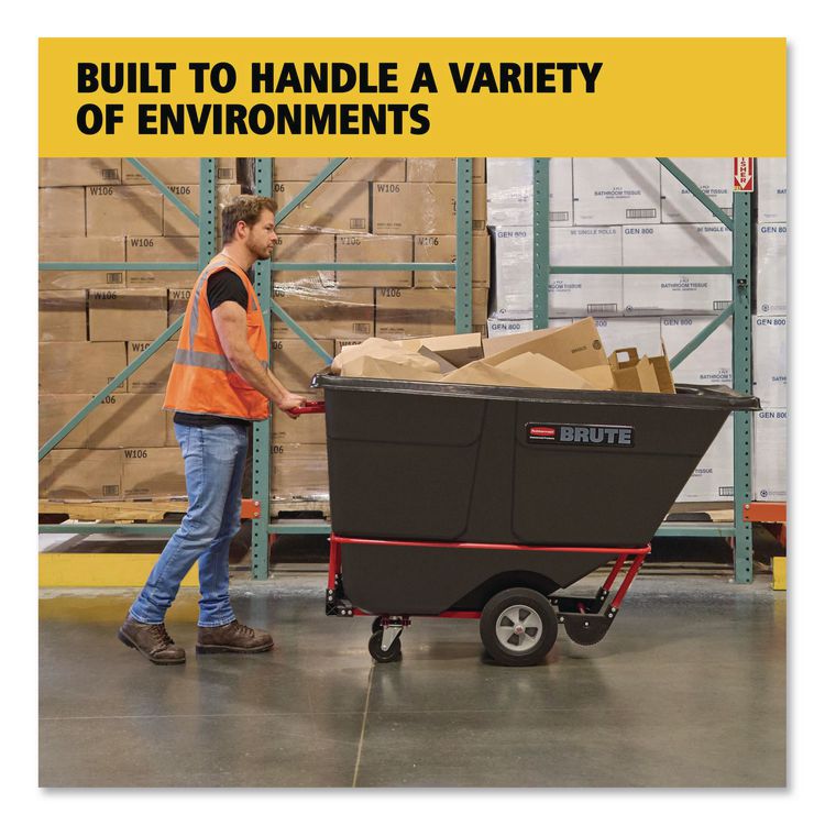 0.5 cu yd BRUTE Rotomolded Tilt Truck, 850 lb Capacity, Black