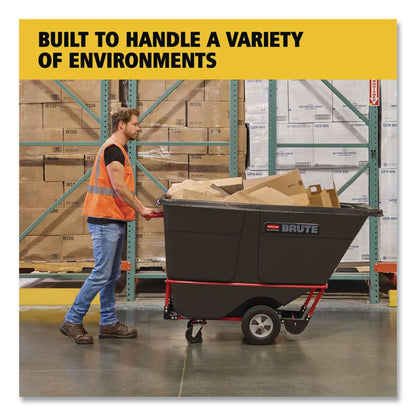 1 cu yd BRUTE Rotomolded Tilt Truck, 1,250 lb Capacity, Black