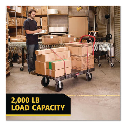 Platform Truck with 8" TPR Casters, 2,000 lb Capacity, 30 x 60 x 7, Black