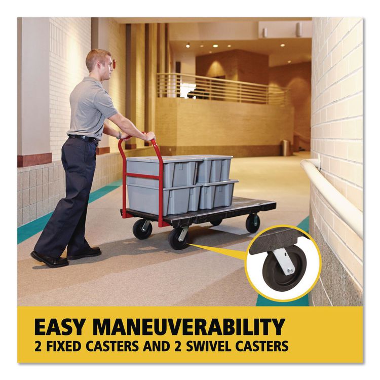 Platform Truck with 8" TPR Casters, 2,000 lb Capacity, 30 x 60 x 7, Black