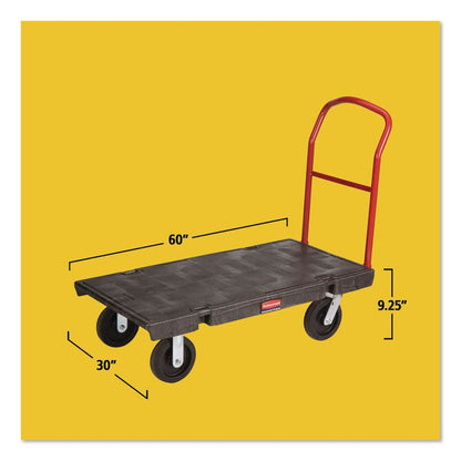 Platform Truck with 8" TPR Casters, 2,000 lb Capacity, 30 x 60 x 7, Black