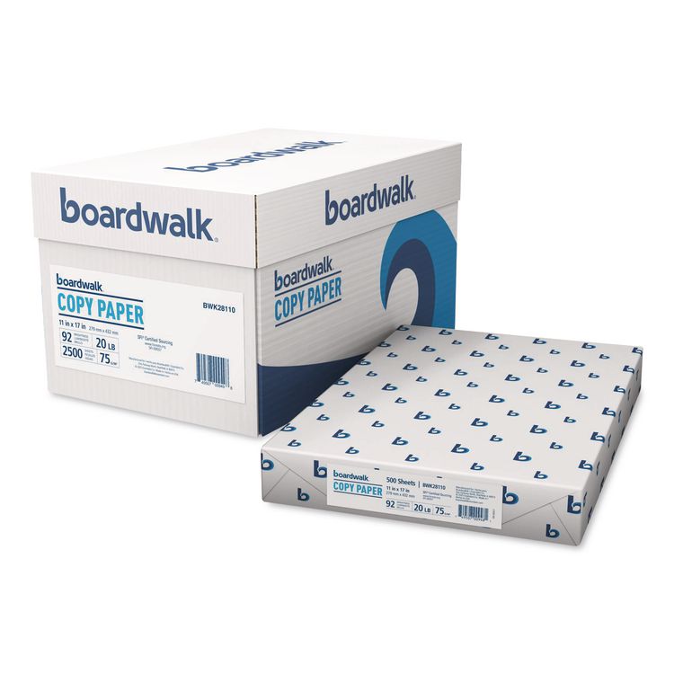 Ledger Size Copy Paper, 92 Bright, 20 lb Bond Weight, 11 x 17, White, 500 Sheets/Ream, 5 Reams/Carton