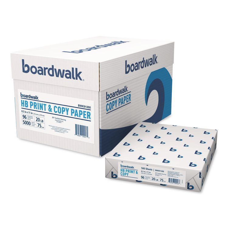 High-Bright Multipurpose Paper, 96 Bright, 20 lb Bond Weight, 8.5 x 11, White, 500 Sheets/Ream, 10 Reams/Carton
