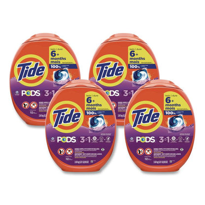 Pods, HE Compatible, Spring Meadow Scent, 85 oz, 112 Pods/Tub, 4 Tubs/Carton