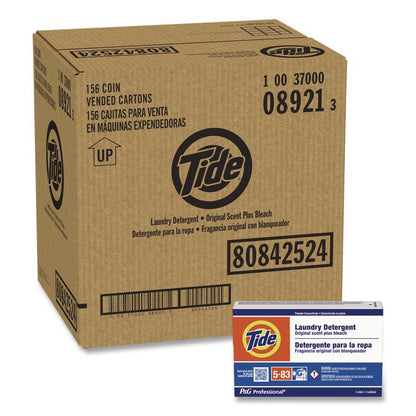 Powder Laundry Detergent Plus Bleach, HE Compatible, Original Scent, 1.1 oz Vending Box, 156/Carton