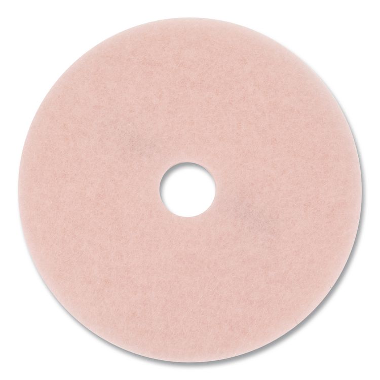 Burnish Floor Pads, 28" Diameter, Pink, 5/Carton