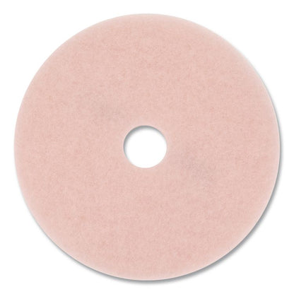 Burnish Floor Pads, 28" Diameter, Pink, 5/Carton