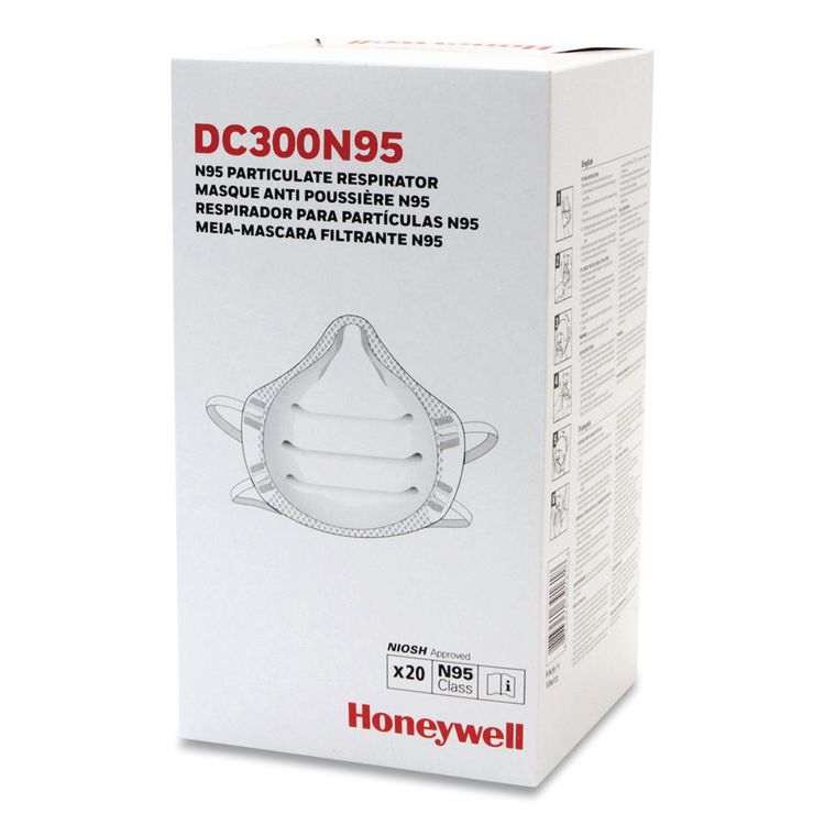 ONE-Fit N95 Single-Use Molded-Cup Particulate Respirator, One Size Fits Most, White, 10/Pack