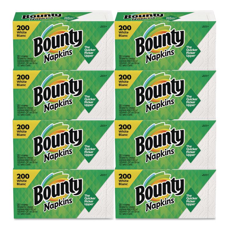 Quilted Napkins, 1-Ply, 12.1 x 12, White, 200/Pack, 8 Packs/Carton