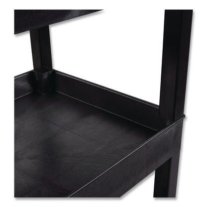 TUFFY XL Three-Shelf Heavy-Duty Multipurpose Utility Cart, Plastic, 375 lb Capacity, 35.25" x 18" x 37.25", Black