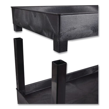 TUFFY XL Three-Shelf Heavy-Duty Multipurpose Utility Cart, Plastic, 375 lb Capacity, 35.25" x 18" x 37.25", Black