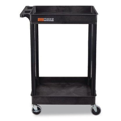 ENDURA Two-Shelf Utility Cart, Plastic, 300 lb Capacity, 26.5" x 18.5" x 37.5", Black