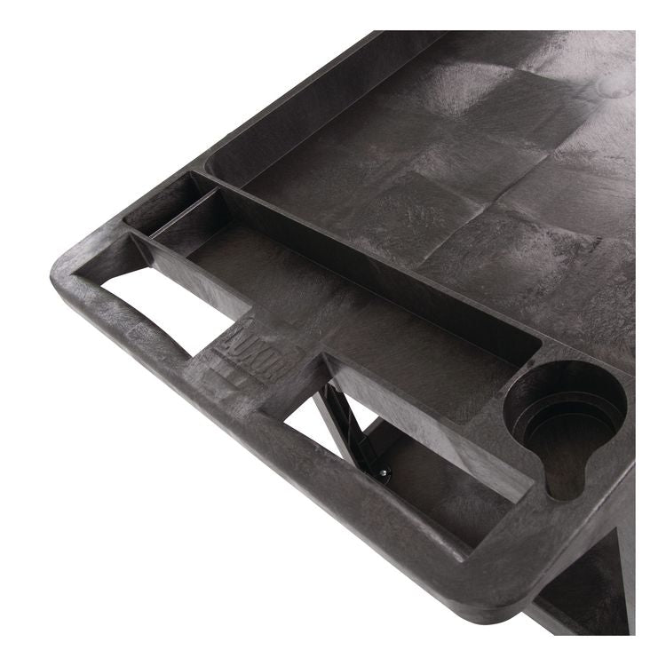 WORKLOAD Two-Shelf Heavy-Duty Industrial Utility Cart, Plastic, 500 lb Capacity, 45.5" x 25.5" x 33", Black