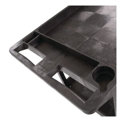 WORKLOAD Two-Shelf Heavy-Duty Industrial Utility Cart, Plastic, 500 lb Capacity, 45.5" x 25.5" x 33", Black
