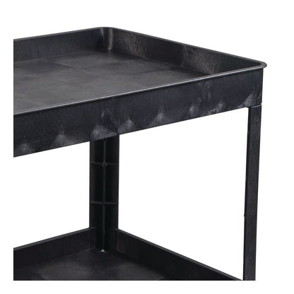 WORKLOAD Two-Shelf Heavy-Duty Industrial Utility Cart, Plastic, 500 lb Capacity, 45.5" x 25.5" x 33", Black