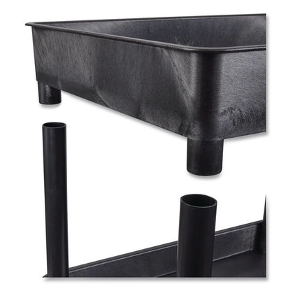 ENDURA Two-Shelf Utility Cart, Plastic, 300 lb Capacity, 26.5" x 18.5" x 37.5", Black
