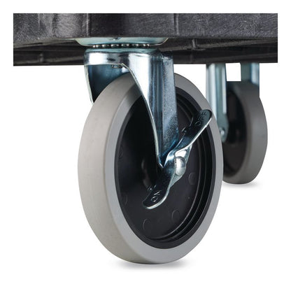 WORKLOAD Two-Shelf Heavy-Duty Industrial Utility Cart, Plastic, 500 lb Capacity, 45.5" x 25.5" x 33", Black