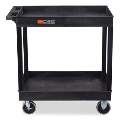 TUFFY XL Two-Shelf Heavy-Duty Multipurpose Utility Cart, Plastic, 500 lb Capacity, 35.25" x 18" x 35.5", Black