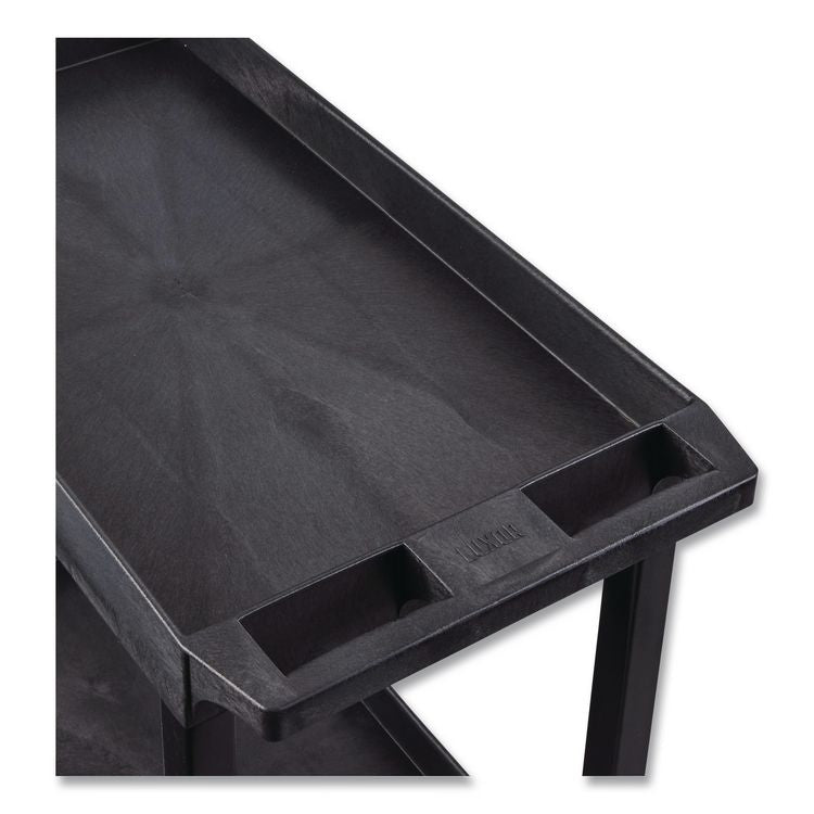 TUFFY XL Two-Shelf Heavy-Duty Multipurpose Utility Cart, Plastic, 500 lb Capacity, 35.25" x 18" x 35.5", Black
