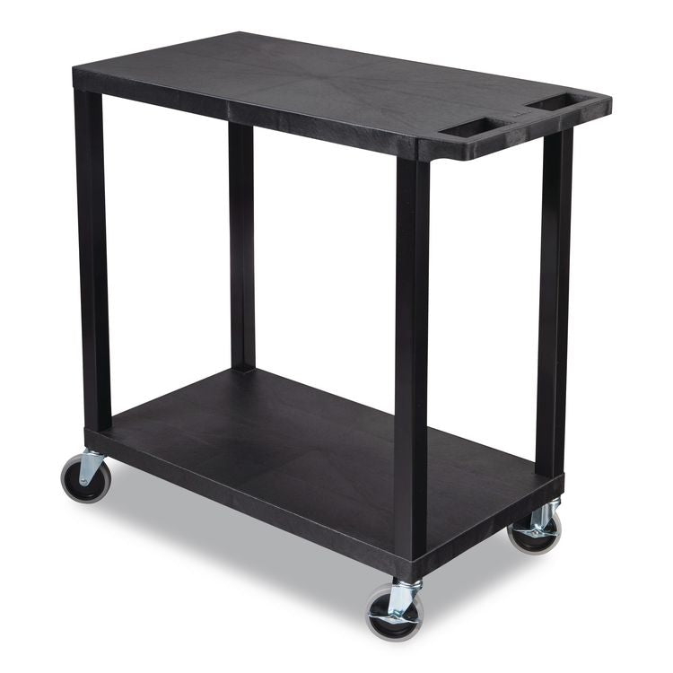 TUFFY XL Two-Shelf Multipurpose Utility Cart, Plastic, 400 lb Capacity, 35.25" x 18" x 33, Black